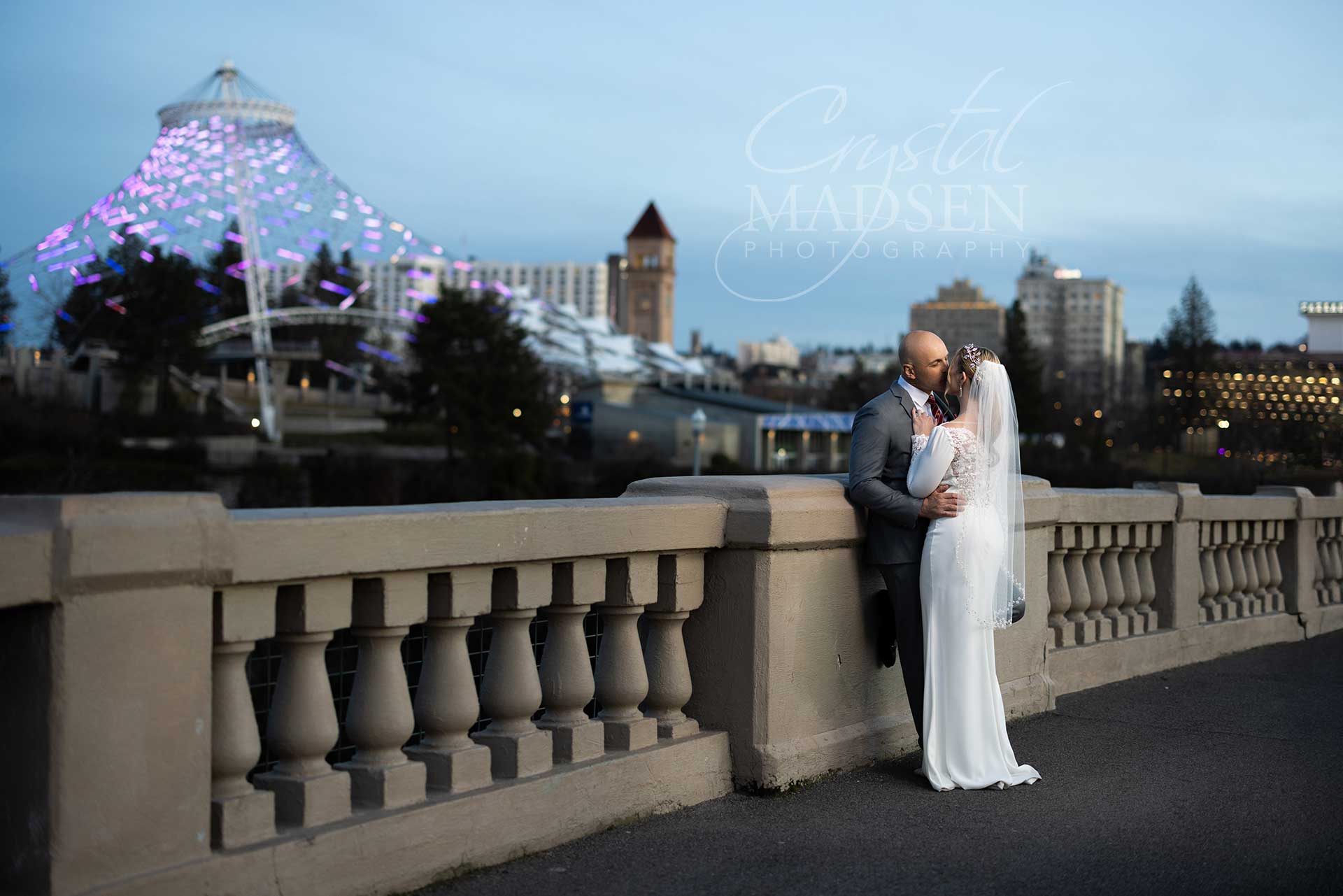 Downtown Spokane wedding photo