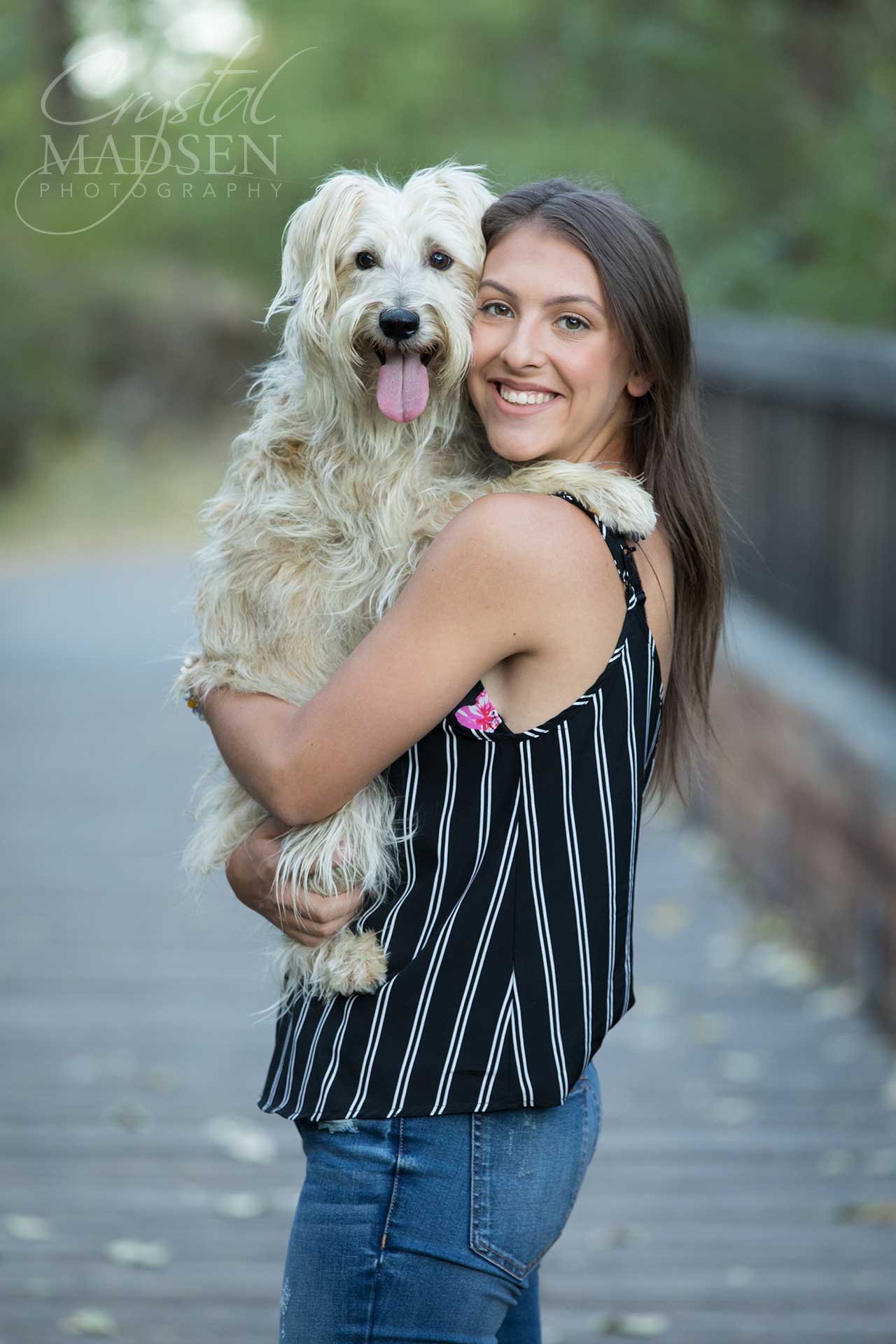 dogs make great props for senior pictures